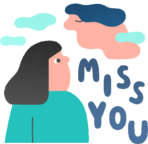 Lonesome Girl Says Miss You In English Sticker - Real Feels Girl Sad Stickers