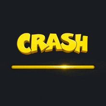 a black background with the word crash in yellow on it