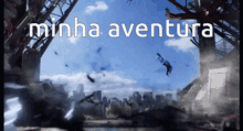 a video game called minha aventura is being played on a computer screen
