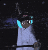 a cartoon character wearing a hat that says ' supreme ' on it
