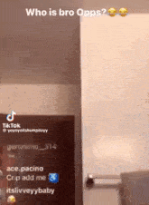 a screenshot of a tiktok video that says " who is bro opps "