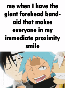 a poster that says me when i have the giant forehead band