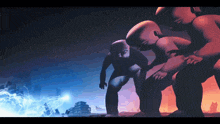 a cartoon of a man standing next to another man in front of a building