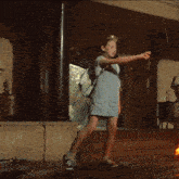 a person 's feet are shown walking on a fire