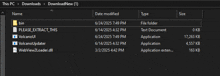 a screenshot of a computer screen showing a folder called bin