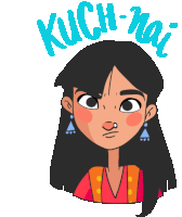 Shrugging Girl Says Kuch-nai In Hindi Sticker - Dilliwali Kuch Nai Shurg Stickers