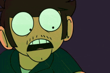 a green cartoon character with a skull on it 's face