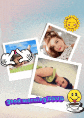 a collage of photos with the words good morning deva on it