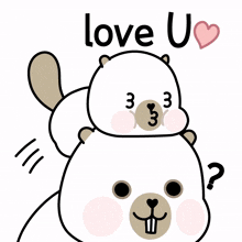 beaver white cute lovely love u