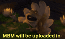a frog is sitting on a flower with the words mbm will be uploaded in