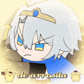 a cartoon of a boy with a crown on his head and the words de arrostita below him