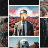 a man in a suit has a light bulb on his face