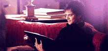 Damon Salvatore Reading His Journal GIF - Damon Salvatore Reading His Journal The Vampire Diaries GIFs