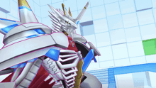 a cartoon character with a sword and a shield has the letter t on the chest
