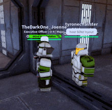 a screenshot of a video game shows two soldiers standing next to each other