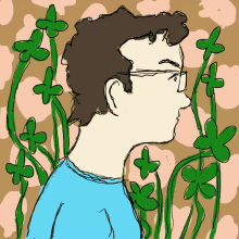clovers man illustration self portrait grant