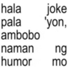 a white background with black text that says hala pala joke yon humor
