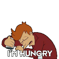 I'M Hungry Philip J Fry Sticker - I'M Hungry Philip J Fry Futurama Stickers