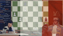 a man playing a game of chess on twitch
