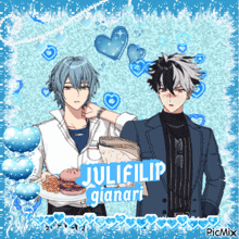 a picture of two anime characters with julifilip gianari on the bottom