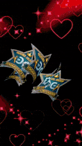 a black background with hearts and stars and the words official group on top