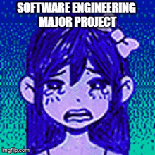 a drawing of a girl crying with the words software engineering major project