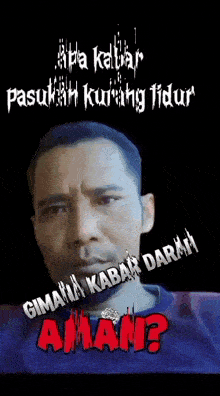 a man with a beard is on a poster that says gimana kabar darah a man