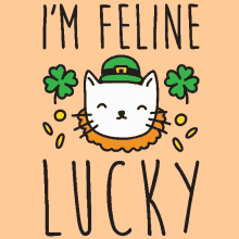 Lucky Cat St Patricks Day GIF - Lucky Cat St Patricks Day Four Leaf Clover GIFs