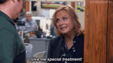 Please? GIF - Give Me Special Treatment Parks And Rec Amy Poehler GIFs