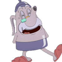 Laughing Elder Kettle Sticker - Laughing Elder Kettle The Cuphead Show Stickers