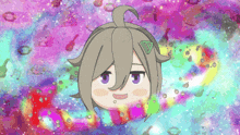 a drawing of a girl with a triangle on her head