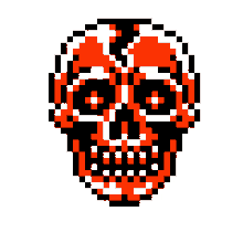 pixels skull