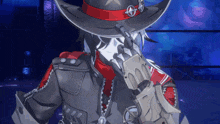 a cartoon character with a cowboy hat and a gun