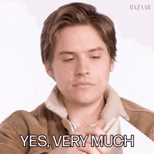 Yes Very Much Cole Sprouse GIF - Yes Very Much Cole Sprouse Harpers Bazaar GIFs