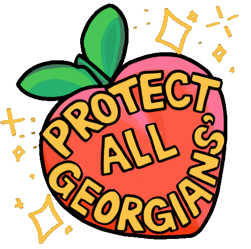 Protect All Georgians Georgia Peach Sticker - Protect All Georgians Georgia Peach Peach Stickers