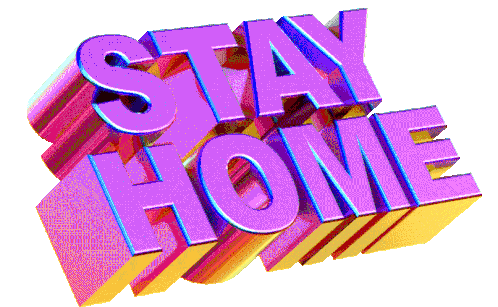 Stay Home Text Sticker - Stay Home Text Animated Text Stickers