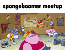 Spongeboomer Meetup GIF - Spongeboomer Meetup Nitwitting GIFs