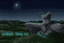 a drawing of a bird with the words " goodnight shining star " on the bottom
