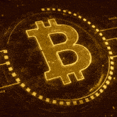 a gold coin with the letter b in it