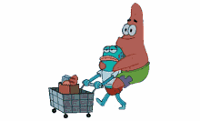 spongebob patrick star piggy back ride like a boss cart