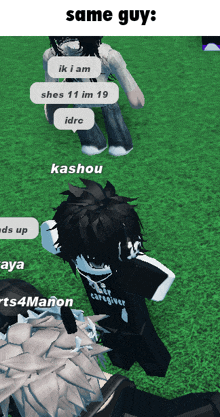 a screenshot of a video game with the words same guy on the bottom