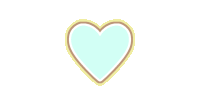 a light blue heart with a brown border on a white background