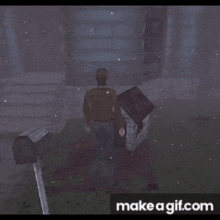 probably a doghouse though i 'm not sure since there 's no dog around .. make a gif.com