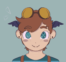 a cartoon character wearing a blue mask and goggles
