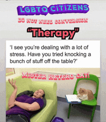 a poster that says ' lgbt to citizens do not need conversion therapy '