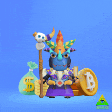 a cartoon character with a skull on his head and the word hodl on top