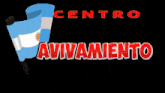 a logo for centro avivamiento with two flags on a black background