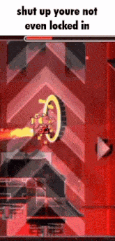 a screenshot of a video game with the words shut up youre not even locked in