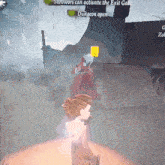 a cartoon character in a video game with the words survivors can activate the exit gate visible