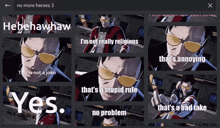 a screenshot of a game called no more heroes